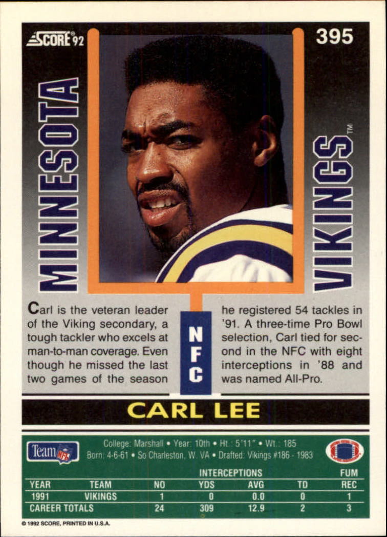 A9250- 1992 Score Football Cards 201-400 +Rookies -You Pick- 15+ FREE US SHIP - Picture 371 of 381