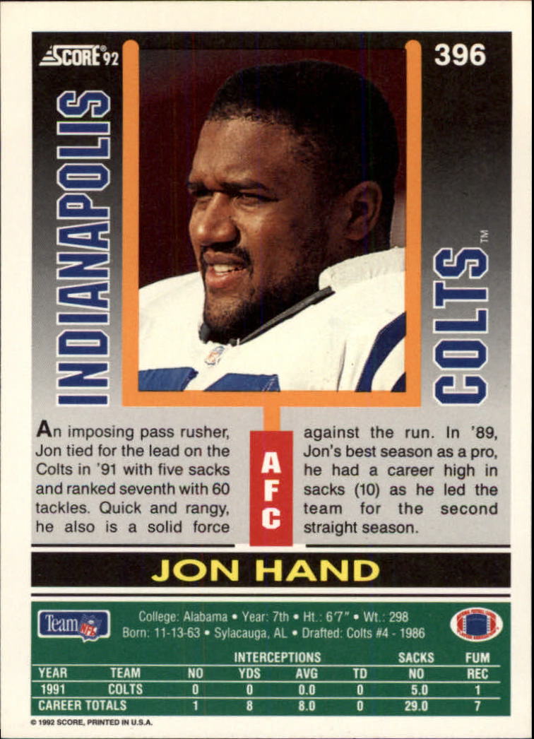 A9250- 1992 Score Football Cards 201-400 +Rookies -You Pick- 15+ FREE US SHIP - Picture 373 of 381