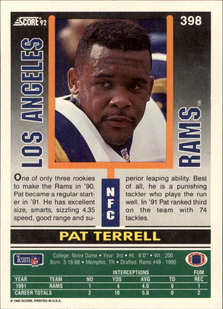 A9250- 1992 Score Football Cards 201-400 +Rookies -You Pick- 15+ FREE US SHIP - Picture 377 of 381
