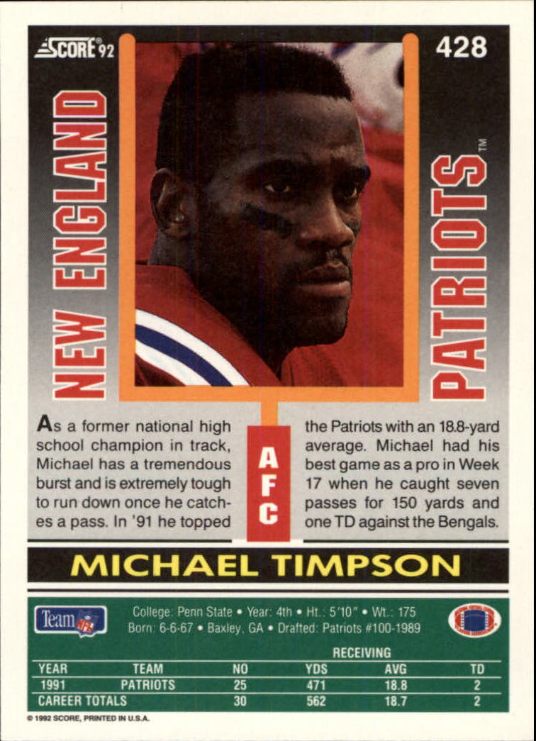 A9250- 1992 Score Football Cards 401-550 +Rookies -You Pick- 15+ FREE US SHIP