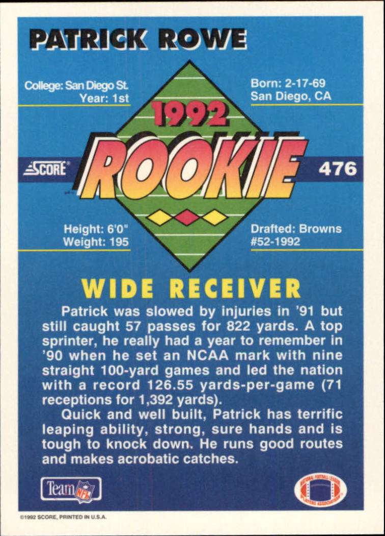 A9250- 1992 Score Football Cards 401-550 +Rookies -You Pick- 15+ FREE US SHIP