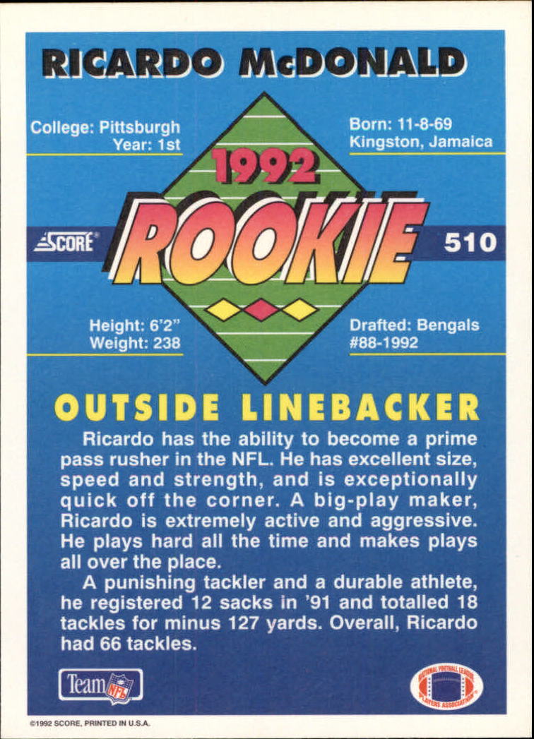 A9250- 1992 Score Football Cards 401-550 +Rookies -You Pick- 15+ FREE US SHIP