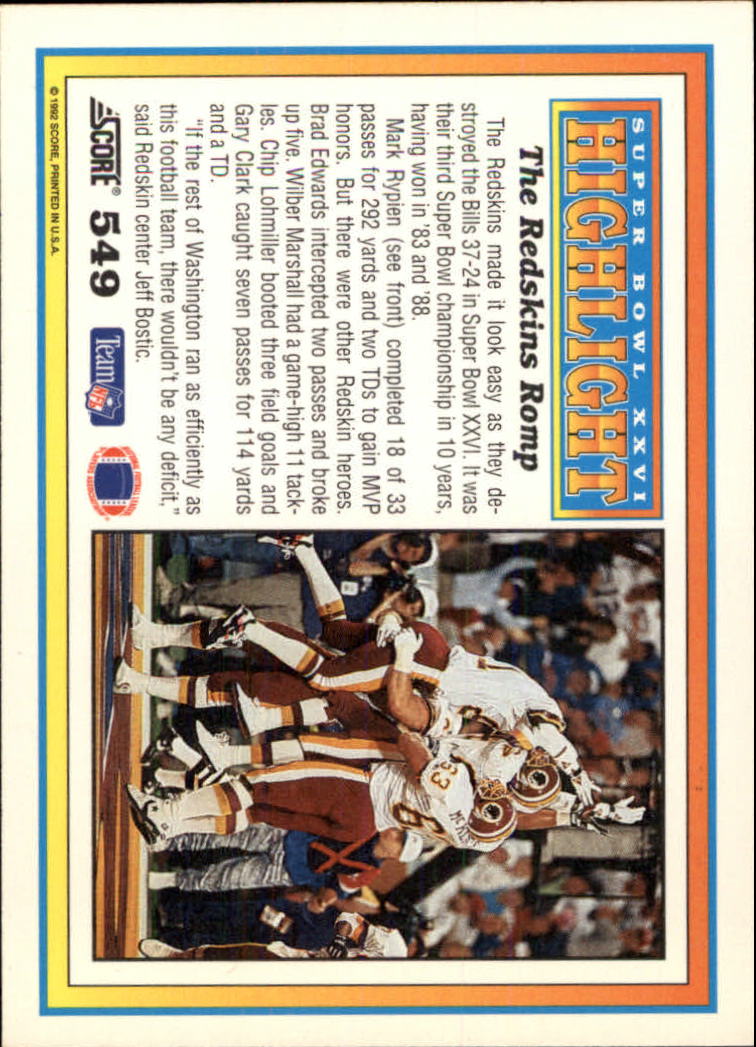 A9250- 1992 Score Football Cards 401-550 +Rookies -You Pick- 15+ FREE US SHIP