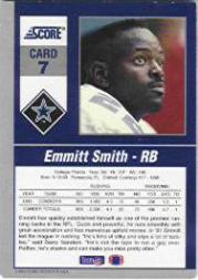 1992 Score Gridiron Stars #7 Emmitt Smith back image