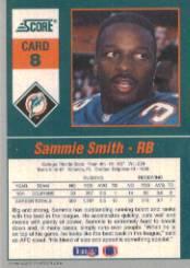 1992 Score Gridiron Stars #8 Sammie Smith back image