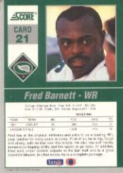 1992 Score Gridiron Stars #21 Fred Barnett back image