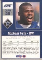 1992 Score Gridiron Stars #25 Michael Irvin back image