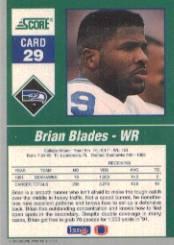 1992 Score Gridiron Stars #29 Brian Blades back image
