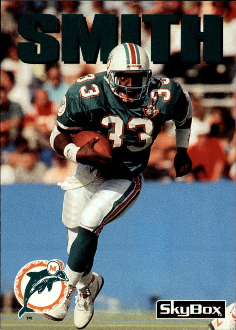 1992 SkyBox Impact #36 Sammie Smith UER/(Text mentions Broncos,/but Dolphins logo/still on front)