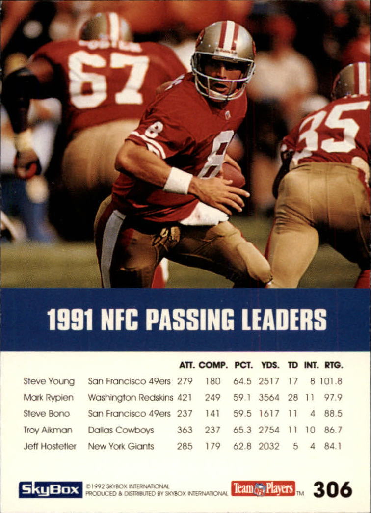 1992 SkyBox Impact #306 Steve Young LL back image