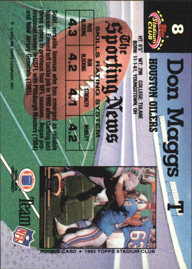 1992 Stadium Club #8 Don Maggs back image
