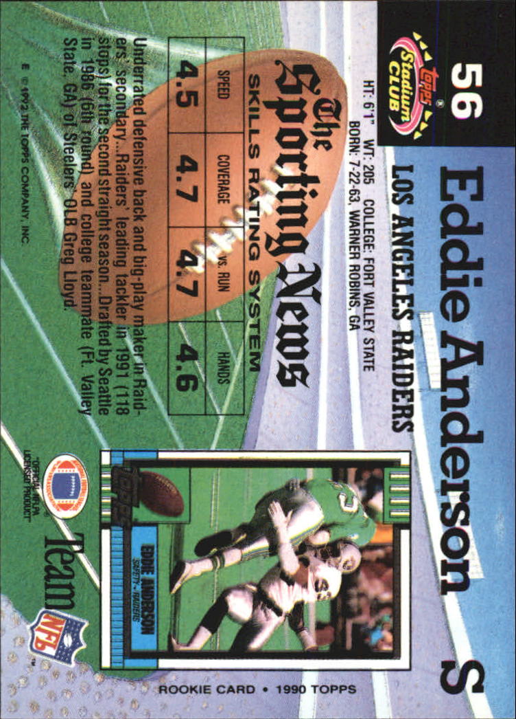 1992 Stadium Club #56 Eddie Anderson back image