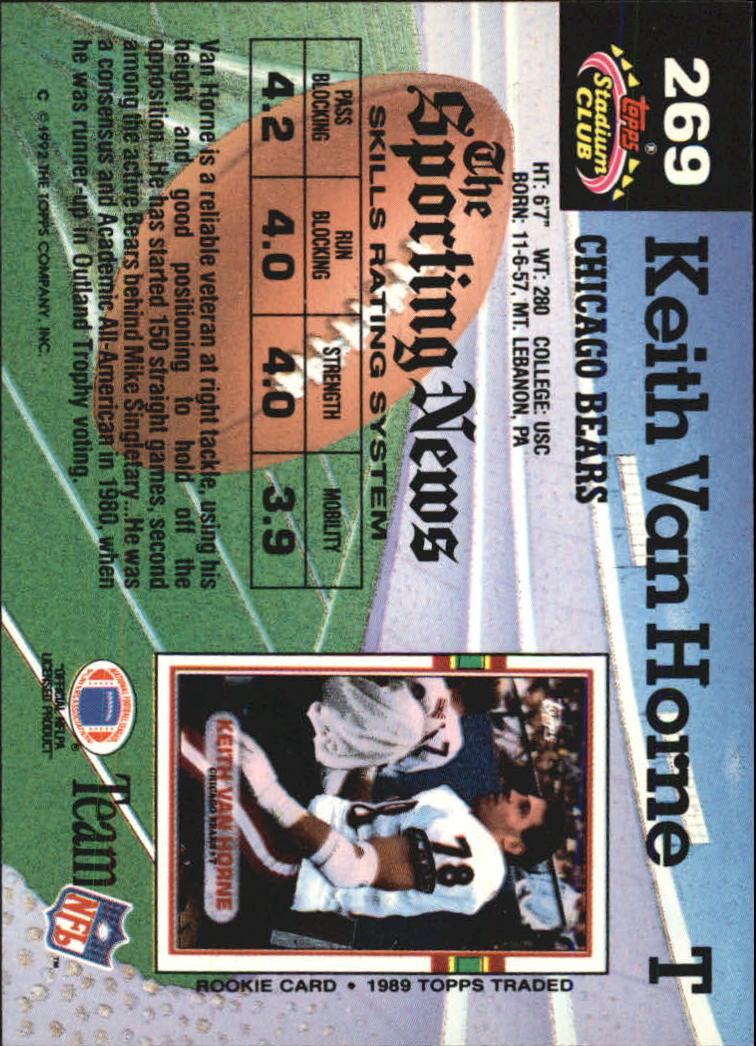 1992 Stadium Club #269 Keith Van Horne back image