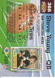 1992 Stadium Club #366 Steve Young back image