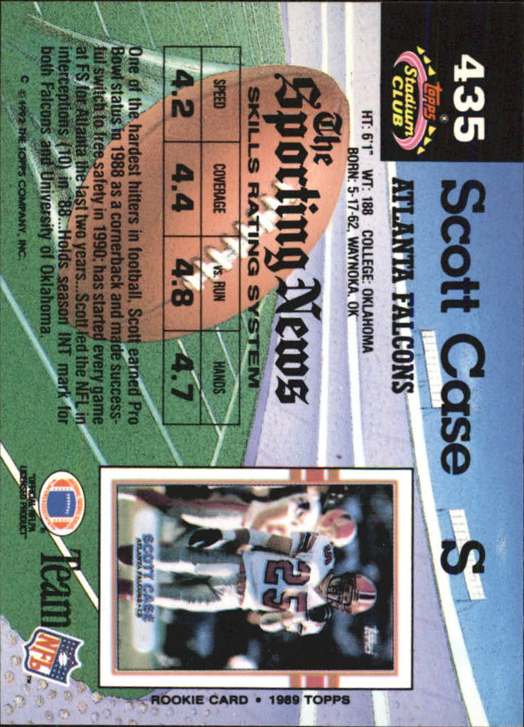 1992 Stadium Club #435 Scott Case back image