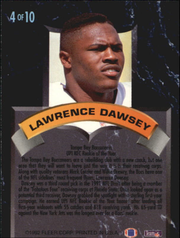 1992 Ultra Award Winners #4 Lawrence Dawsey back image