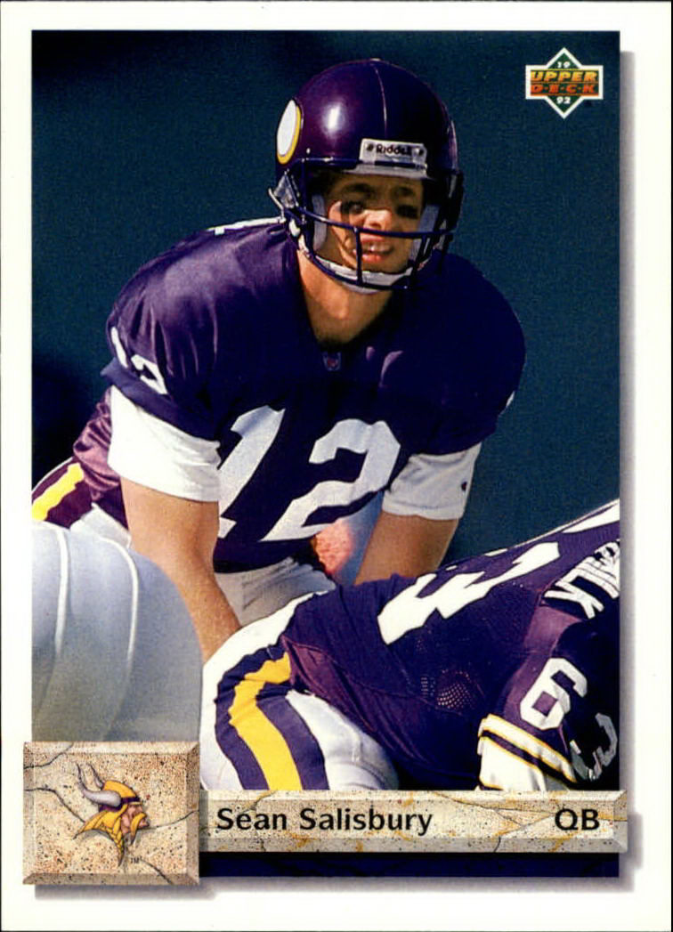 1992 Upper Deck #614 Sean Salisbury UER RC/(listed with 1990 Lions and/1991 Chargers; should be Vikings)