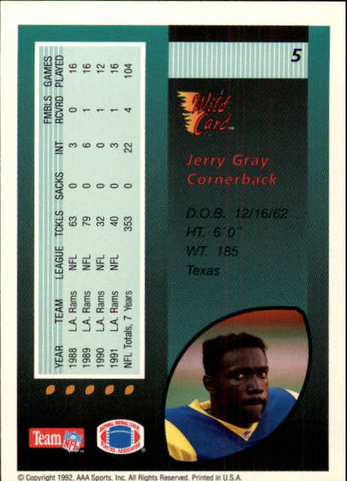 1992 Wild Card Football #s 1-250 +Rookies (A1801) - You Pick - 15+ FREE SHIP - Picture 9 of 475