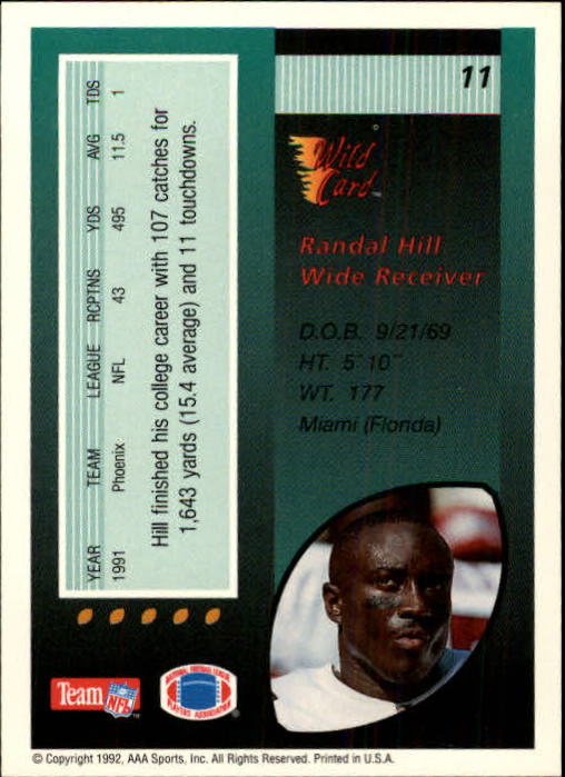 1992 Wild Card Football #s 1-250 +Rookies (A1801) - You Pick - 15+ FREE SHIP - Picture 21 of 475