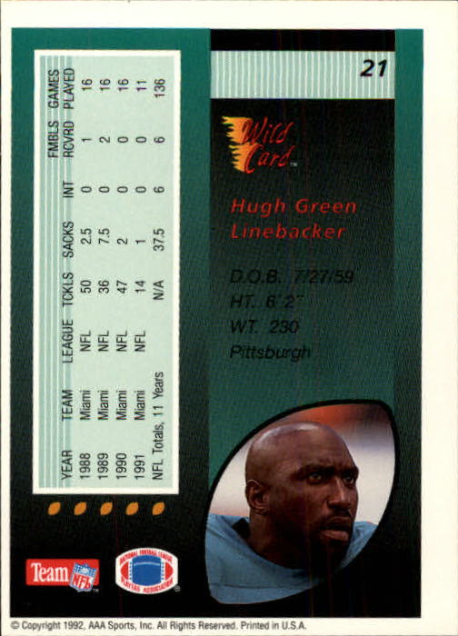 1992 Wild Card Football #s 1-250 +Rookies (A1801) - You Pick - 15+ FREE SHIP - Picture 41 of 475