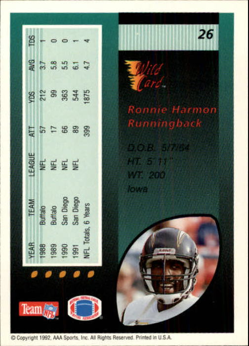 1992 Wild Card Football #s 1-250 +Rookies (A1801) - You Pick - 15+ FREE SHIP - Picture 51 of 475