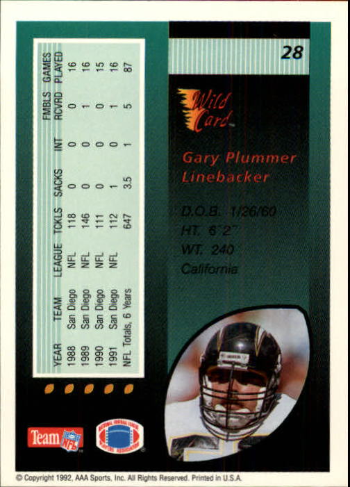 1992 Wild Card Football #s 1-250 +Rookies (A1801) - You Pick - 15+ FREE SHIP - Picture 55 of 475