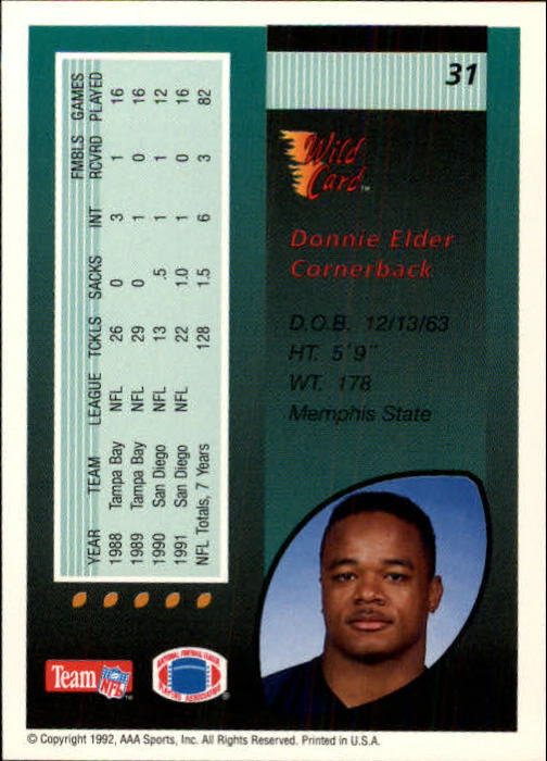 1992 Wild Card Football #s 1-250 +Rookies (A1801) - You Pick - 15+ FREE SHIP - Picture 61 of 475