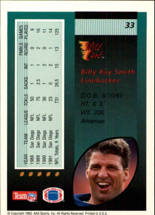 1992 Wild Card Football #s 1-250 +Rookies (A1801) - You Pick - 15+ FREE SHIP - Picture 65 of 475