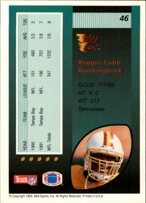 1992 Wild Card Football #s 1-250 +Rookies (A1801) - You Pick - 15+ FREE SHIP - Picture 91 of 475
