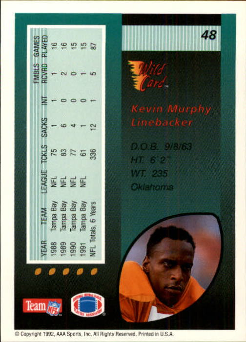 1992 Wild Card Football #s 1-250 +Rookies (A1801) - You Pick - 15+ FREE SHIP - Picture 95 of 475
