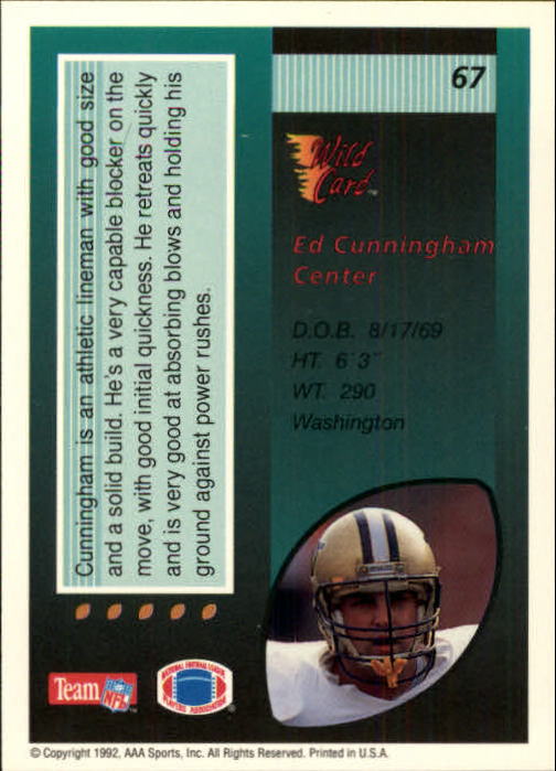 1992 Wild Card Football #s 1-250 +Rookies (A1801) - You Pick - 15+ FREE SHIP - Picture 131 of 475