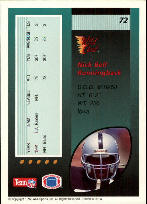 1992 Wild Card Football #s 1-250 +Rookies (A1801) - You Pick - 15+ FREE SHIP - Picture 139 of 475