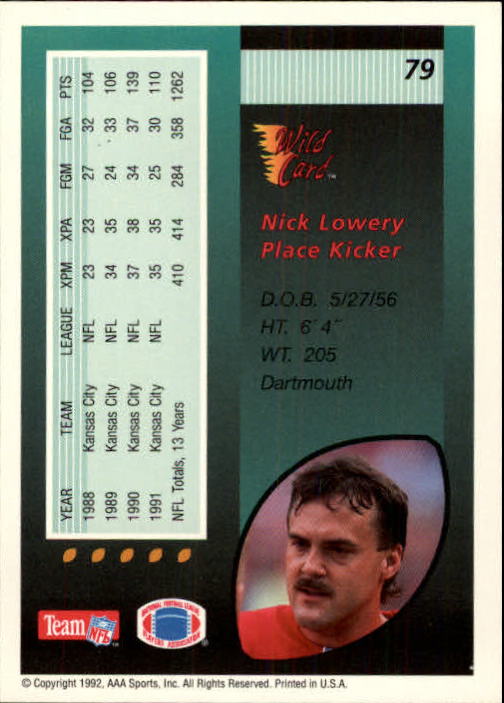 1992 Wild Card Football #s 1-250 +Rookies (A1801) - You Pick - 15+ FREE SHIP - Picture 151 of 475