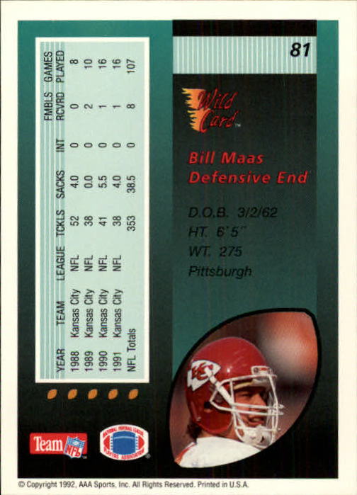 1992 Wild Card Football #s 1-250 +Rookies (A1801) - You Pick - 15+ FREE SHIP - Picture 155 of 475