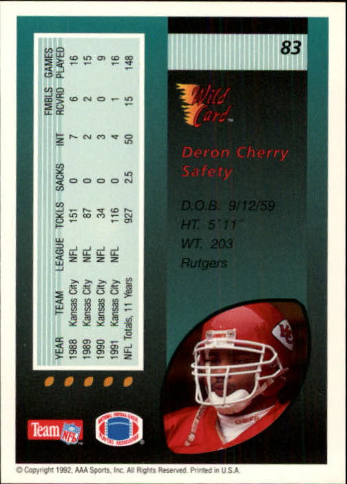 1992 Wild Card Football #s 1-250 +Rookies (A1801) - You Pick - 15+ FREE SHIP - Picture 159 of 475