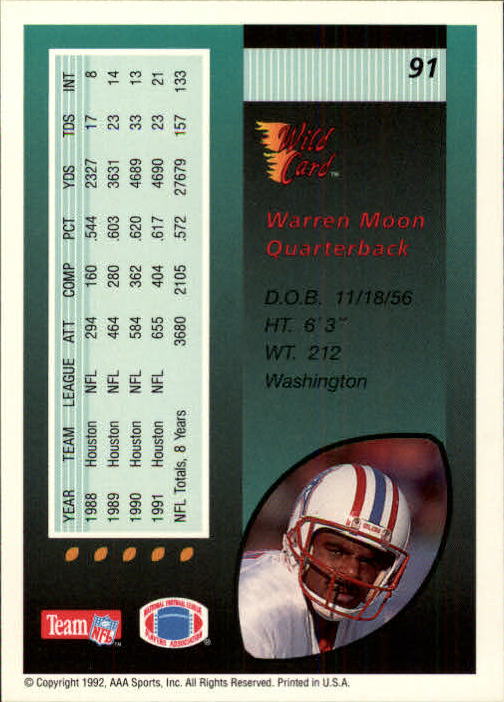 1992 Wild Card Football #s 1-250 +Rookies (A1801) - You Pick - 15+ FREE SHIP - Picture 175 of 475