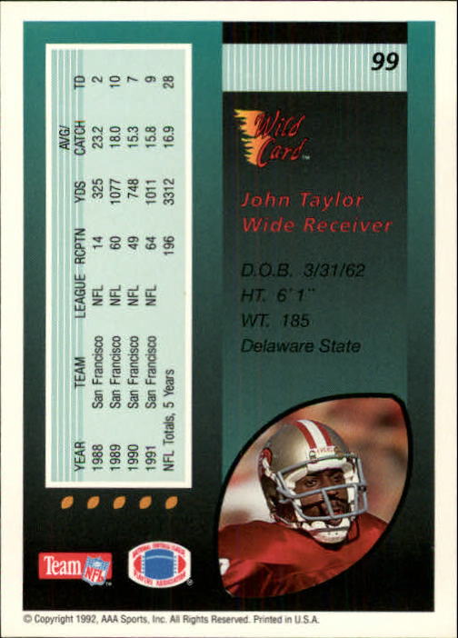 1992 Wild Card Football #s 1-250 +Rookies (A1801) - You Pick - 15+ FREE SHIP - Picture 191 of 475