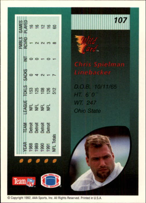 1992 Wild Card Football #s 1-250 +Rookies (A1801) - You Pick - 15+ FREE SHIP - Picture 207 of 475