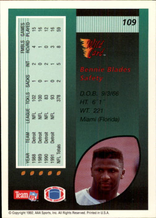 1992 Wild Card Football #s 1-250 +Rookies (A1801) - You Pick - 15+ FREE SHIP - Picture 209 of 475