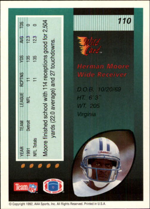 1992 Wild Card Football #s 1-250 +Rookies (A1801) - You Pick - 15+ FREE SHIP - Picture 211 of 475