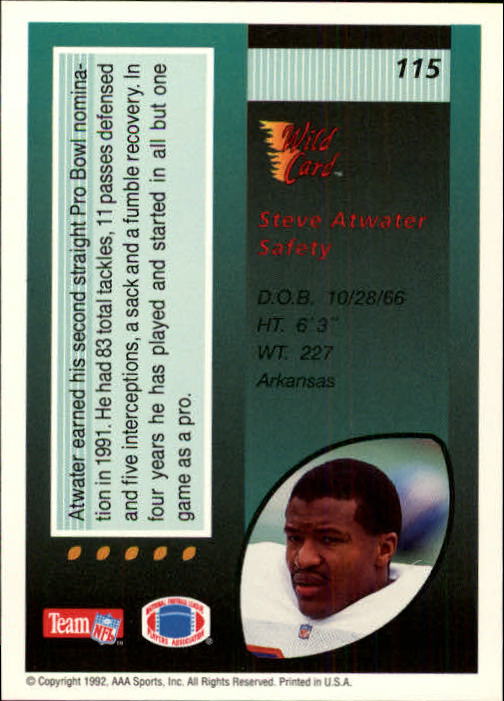 1992 Wild Card Football #s 1-250 +Rookies (A1801) - You Pick - 15+ FREE SHIP - Picture 221 of 475