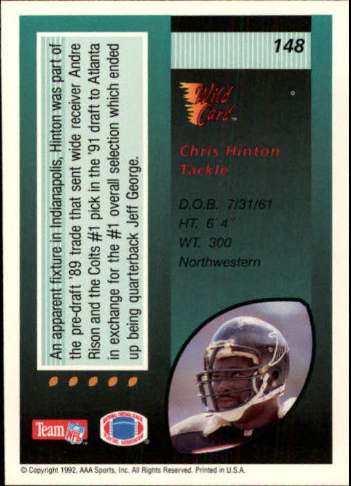 1992 Wild Card Football #s 1-250 +Rookies (A1801) - You Pick - 15+ FREE SHIP - Picture 287 of 475