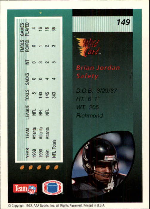 1992 Wild Card Football #s 1-250 +Rookies (A1801) - You Pick - 15+ FREE SHIP - Picture 289 of 475