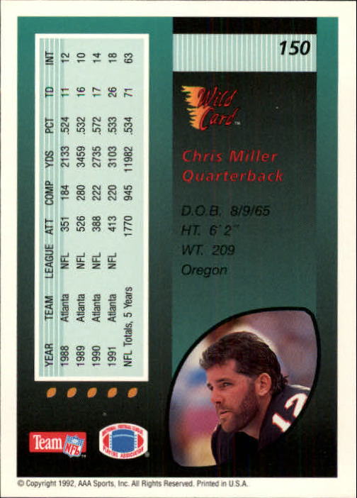 1992 Wild Card Football #s 1-250 +Rookies (A1801) - You Pick - 15+ FREE SHIP - Picture 291 of 475