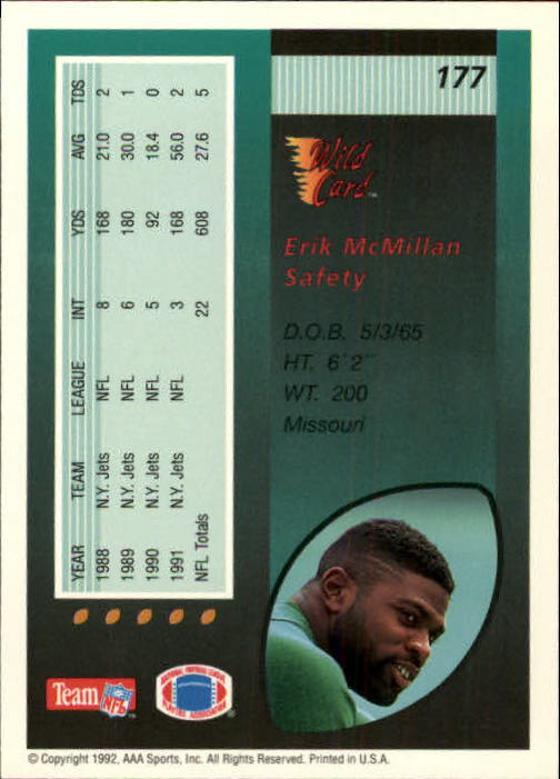 1992 Wild Card Football #s 1-250 +Rookies (A1801) - You Pick - 15+ FREE SHIP - Picture 341 of 475