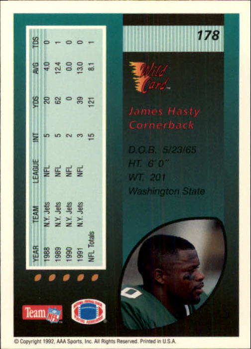 1992 Wild Card Football #s 1-250 +Rookies (A1801) - You Pick - 15+ FREE SHIP - Picture 343 of 475