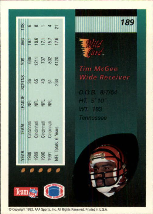 1992 Wild Card Football #s 1-250 +Rookies (A1801) - You Pick - 15+ FREE SHIP - Picture 365 of 475