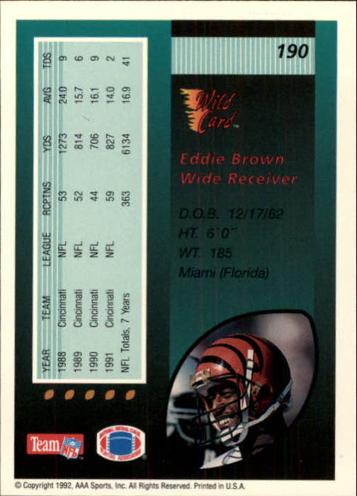 1992 Wild Card Football #s 1-250 +Rookies (A1801) - You Pick - 15+ FREE SHIP - Picture 367 of 475