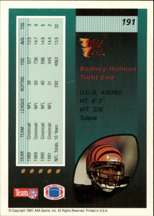 1992 Wild Card Football #s 1-250 +Rookies (A1801) - You Pick - 15+ FREE SHIP - Picture 369 of 475