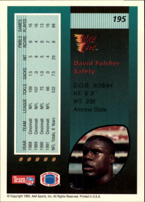 1992 Wild Card Football #s 1-250 +Rookies (A1801) - You Pick - 15+ FREE SHIP - Picture 377 of 475
